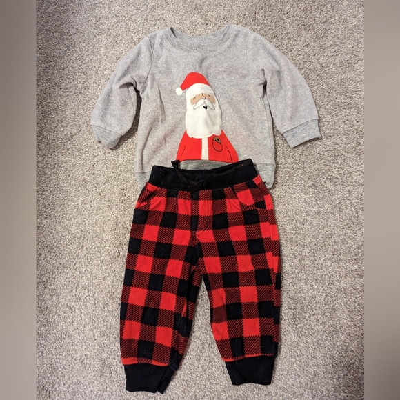Santa and plaid sweat set - Picture 2 of 7